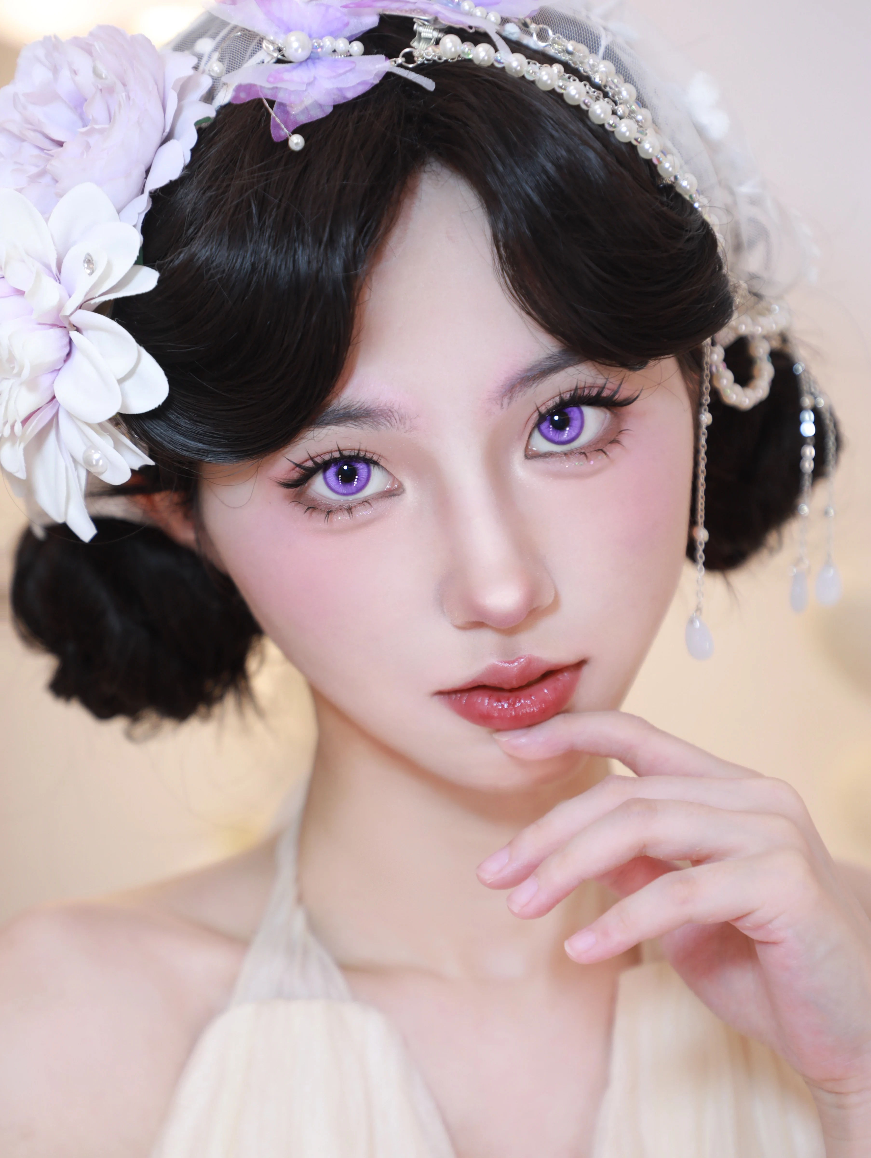Abgestufte 1 Paar farbige Kontaktlinsen Halloween Cosplay Softlens 14,2 mm 6 Monate – Detail 3