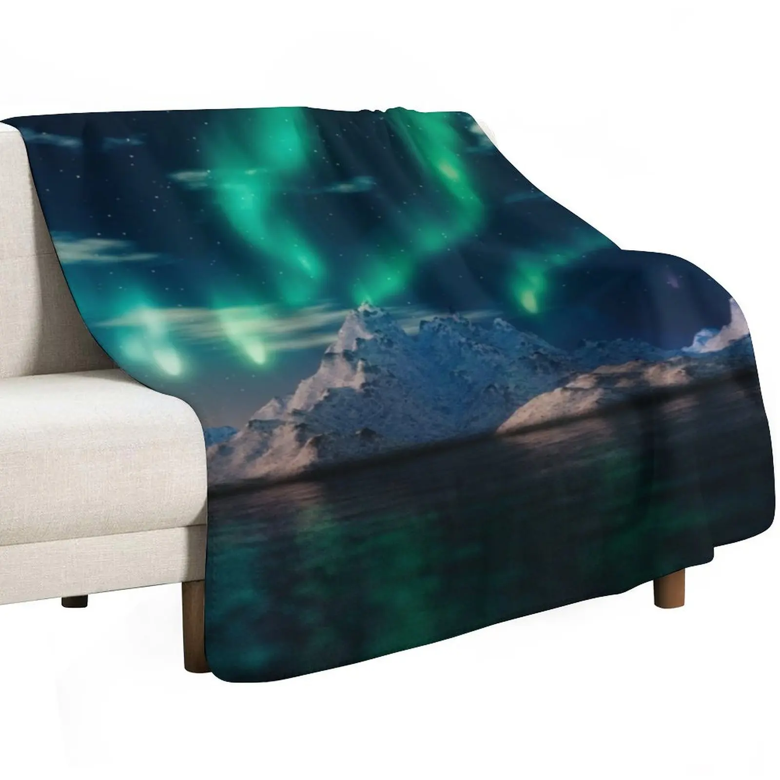 Aurora Borealis (Northern Lights) with Icebergs Throw Blanket manga for babies Luxury Brand Travel Sleeping Bag Blankets