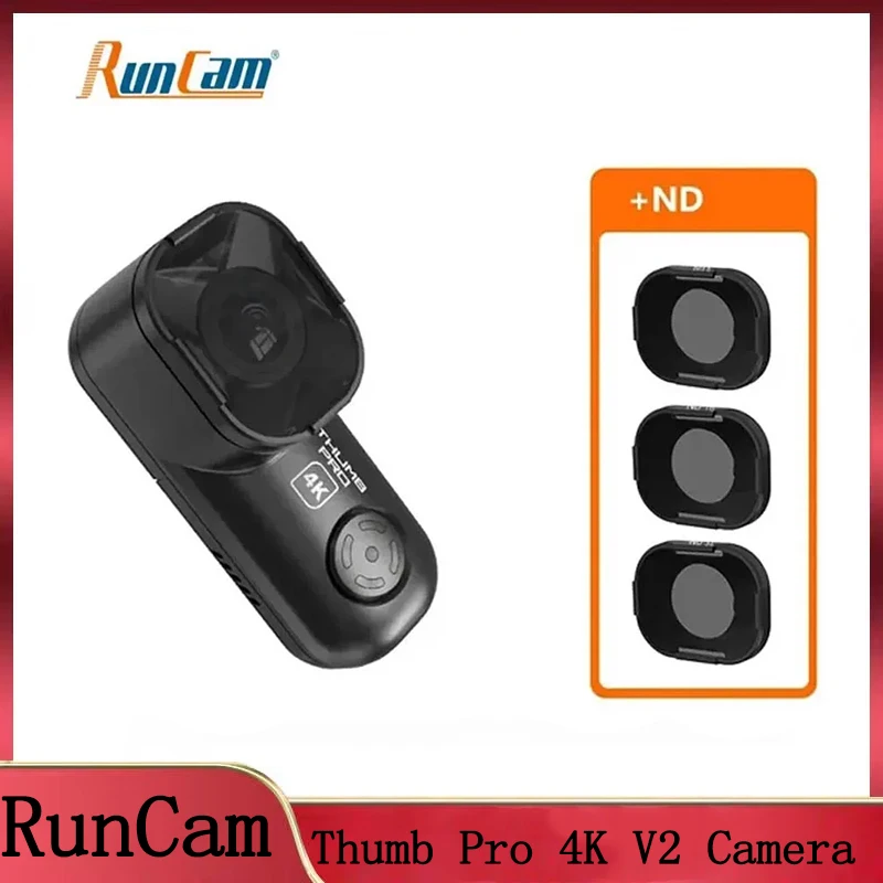 

RunCam Thumb Pro 4K V2 FPV Camera | 16g 4K HD, Wide Angle (Bigger FOV),Gyro Filter,Low Latency for FPV Racing & Freestyle Drones