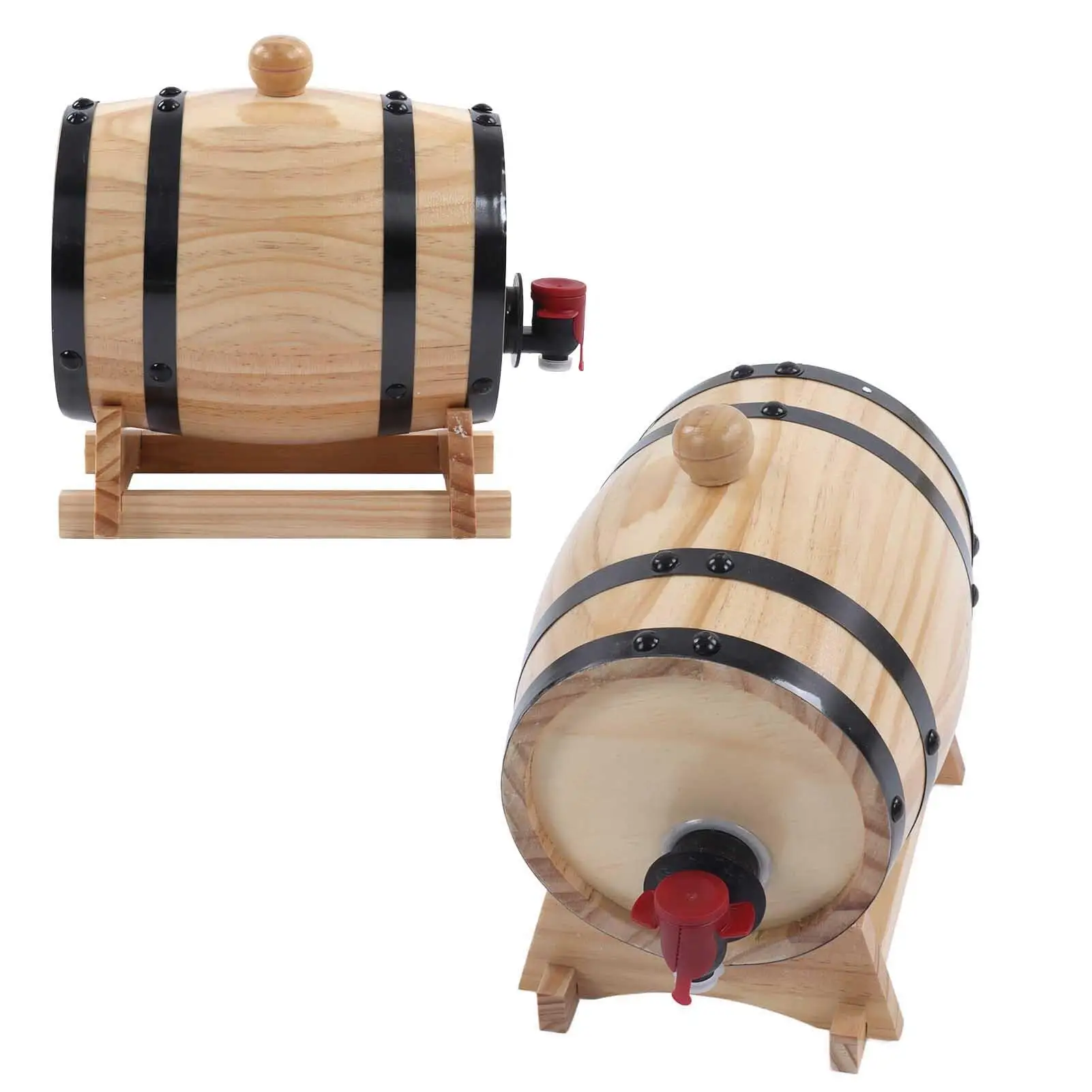 Wooden Pine Wine Aging Barrels for Self-Brewing, Beer & Wine Storage - Perfect for Bars & Catering