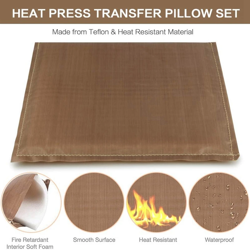 Heat Press Pillows Set, 4 Sizes Heat Pressing Transfer Pillow And 5Pcs Tshirt Ruler Guide For Vinyl