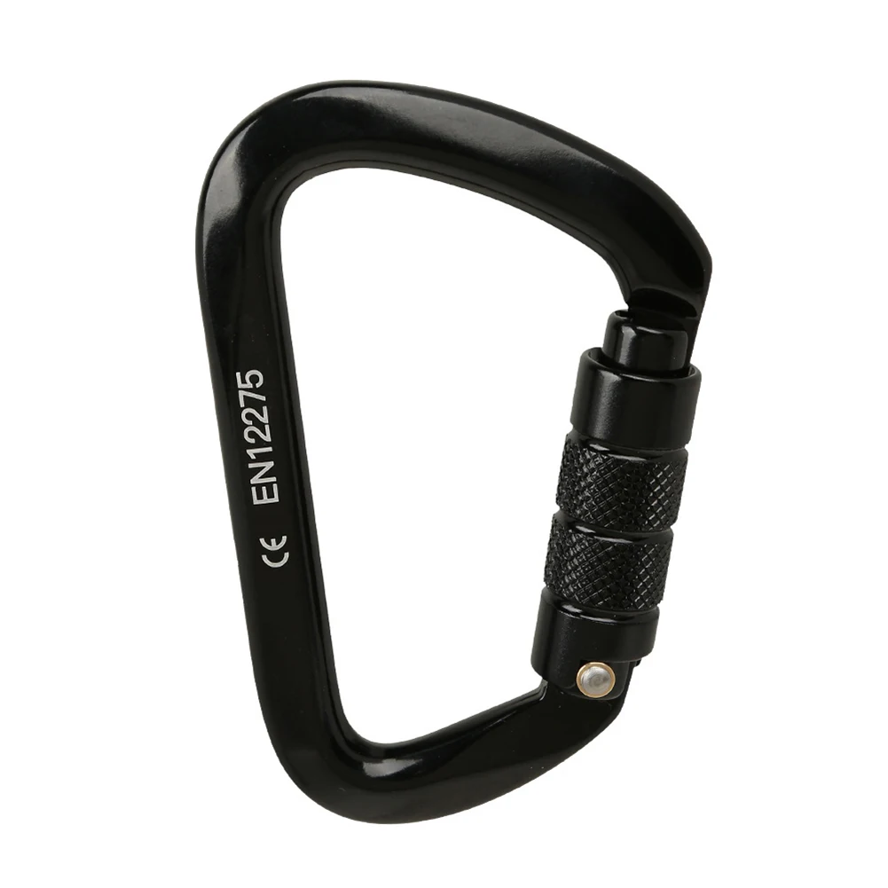 Climbing Buckle Carabiner Canopy Canyoning D-Shape Carabiner Outdoor 112*72.2*11mm Attach To Backpack 25KN Locking