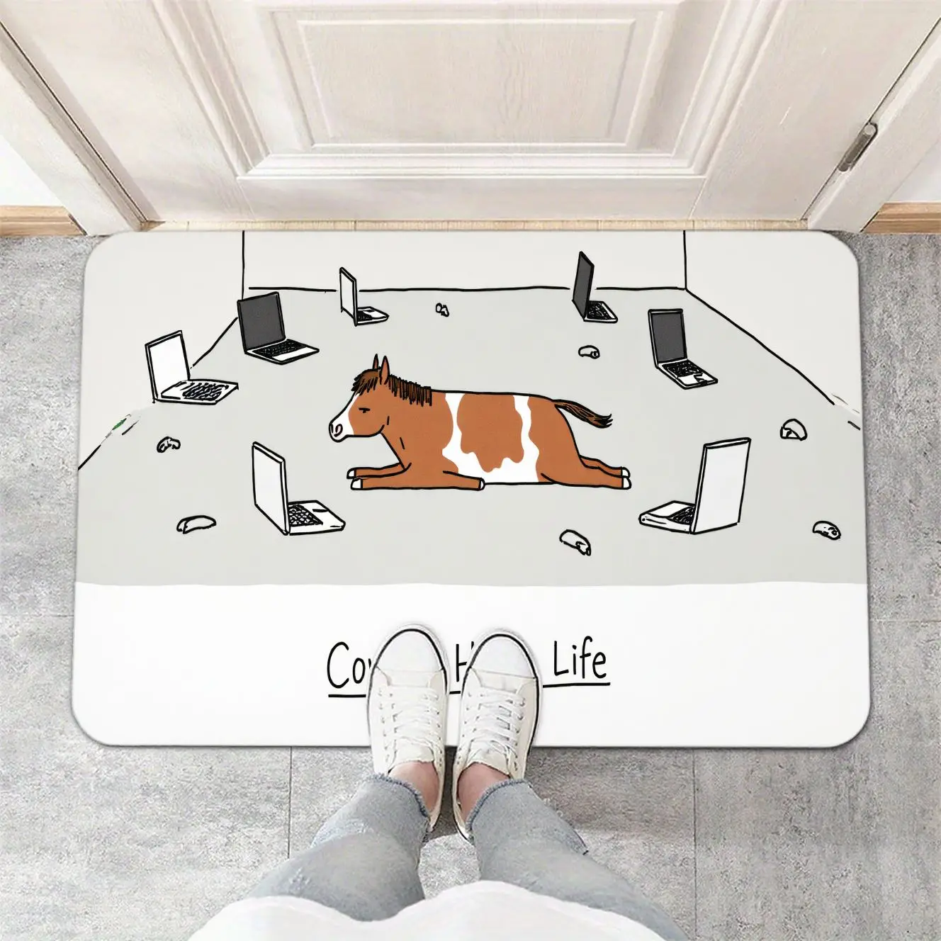 

MatMuse Funny Horse or Cow Life Home Soft Diatomaceous Earth Mat Floor mats Soft Non-Slip Quick-Drying Bathroom Cure Bed Carpet