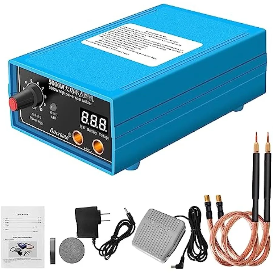 5000W Mini Battery Spot Welder Portable Spot Welder Machine DIY Kit for 18650 Battery Pack Welding Tools Adjustable Battery Wel