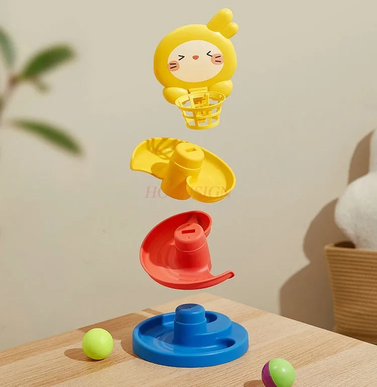 Baby toys over 6 months old, puzzle and early education, baby shooting, track ball, spin, and play