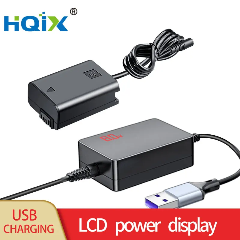 HQIX for Sony A7S A7 A7Ⅱ A6500 A6400 A6300 A6100 A6000 Camera  NP-FW50 Virtual Battery USB Power Adapter