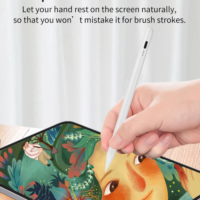 قلم رصاص لأبل آيباد 2018-2025 قلم لمس للكمبيوتر اللوحي حساسية الميل رفض اليد لجهاز iPad 10/9/8/7/6th Gen