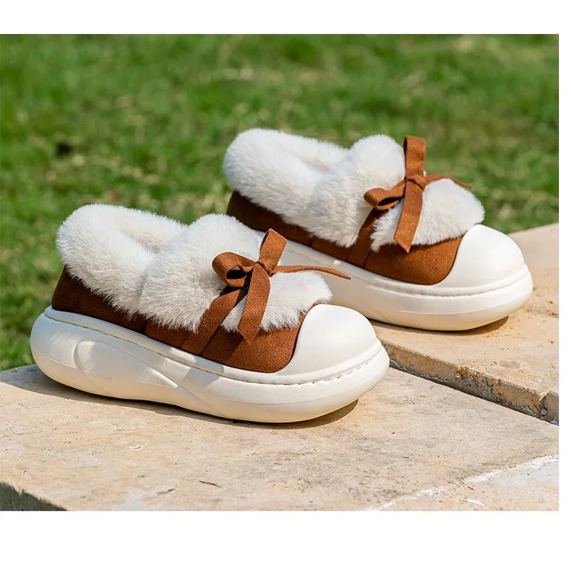 

Newest pink fur loafers women winter furry slippers outdoor flat shoes woman suede leather slipper ladies fashion plush shoes