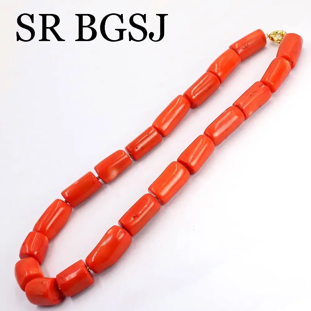 12-14mm  Copper Beads Women Jewelry Trendy Chokers Orange Coral Necklace 18inch