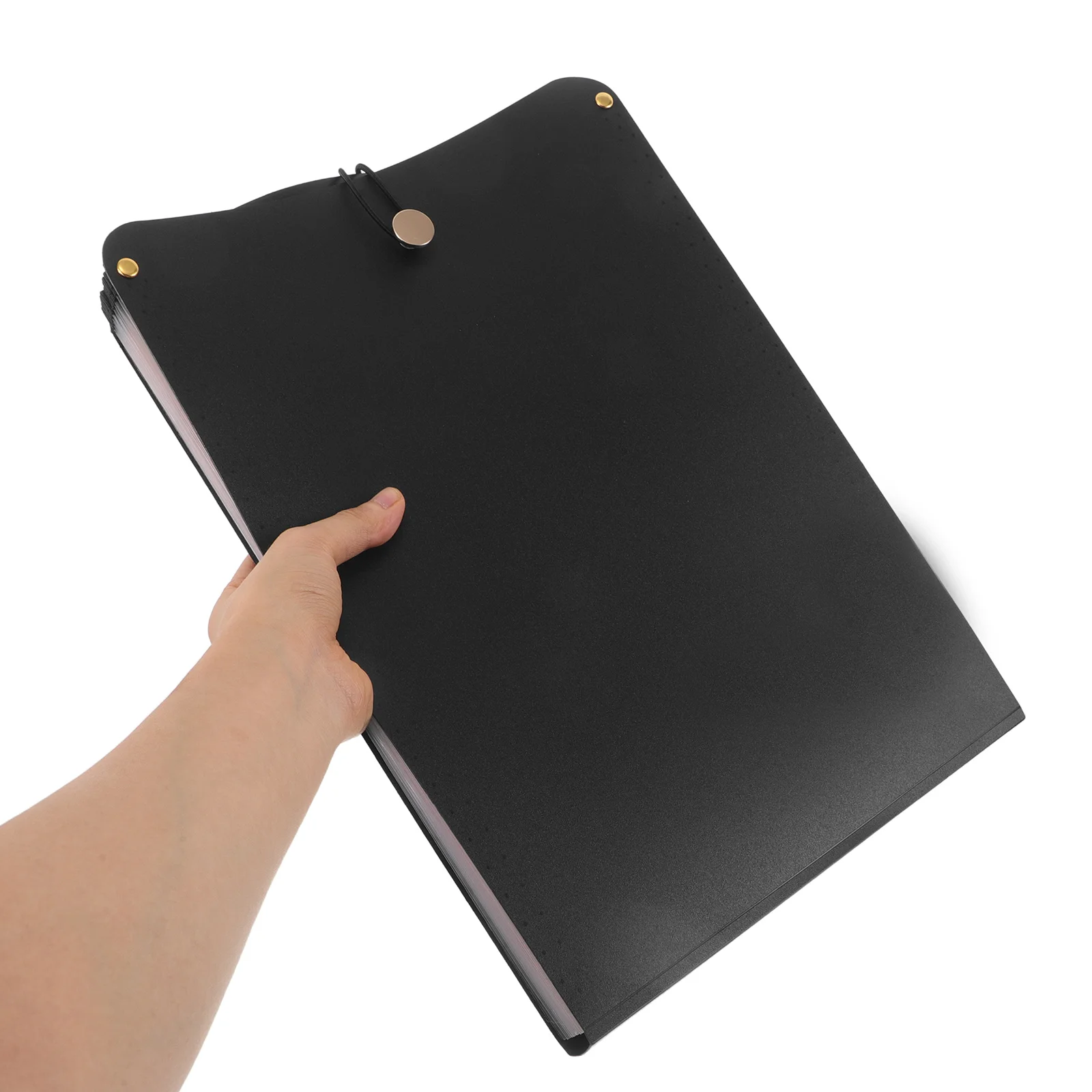 

Папка-аккордеон вертикальная, черная, пластиковая, 13 секций, расширяемая, для документов, для школы и офиса