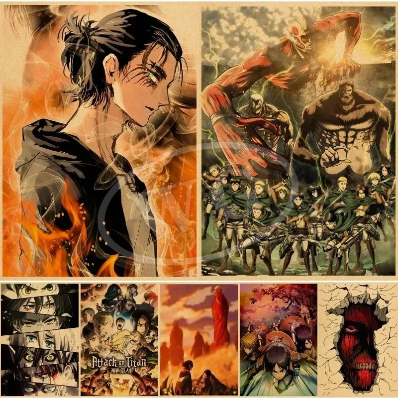 Japanese Hot Classic Anime Attack on Titan Season 4 Posters Canvas Painting Prints and Art Wall Picture for Room Home Decoration