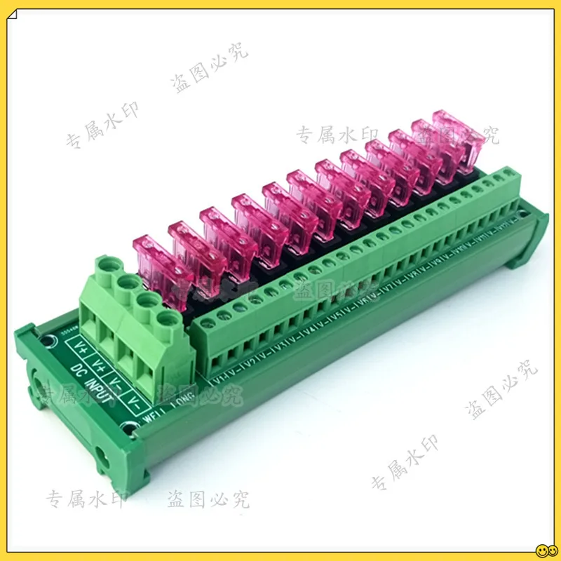 

Rail 12 Position DIN Mount DC Power Fuse Distribution Strip Module Terminal Block