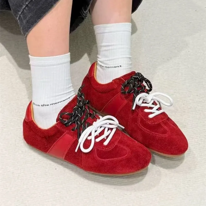 Women's Single Shoes2026new Style Genuine Leather Women's Training Shoes Casual Flat Leather Surface Women's Shoessneakers Women