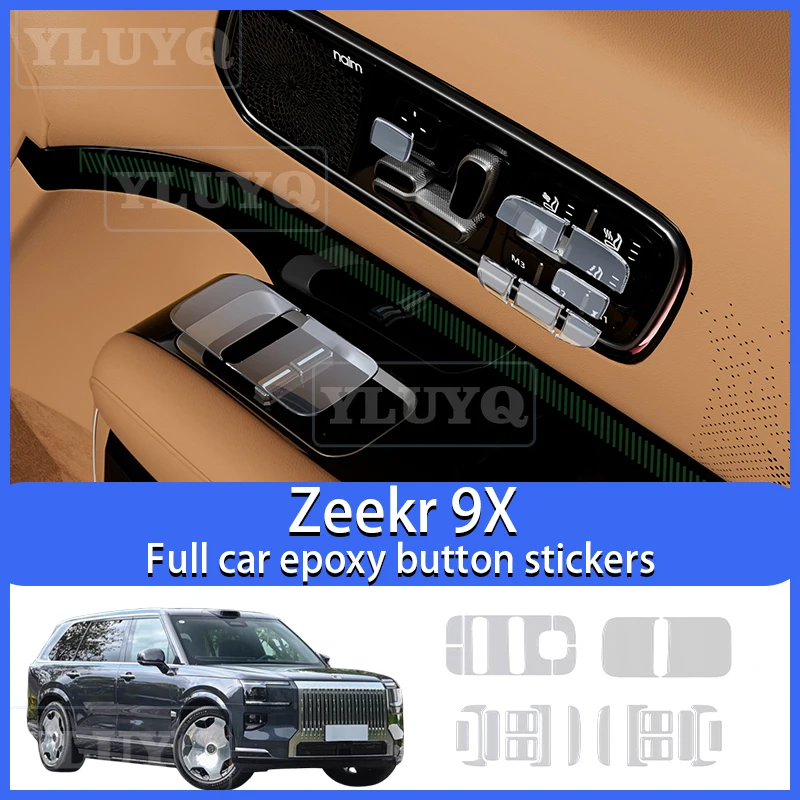 

ZEEKR 9X retractable panel button transparent epoxy protective sticker central control panel buttons Accessories