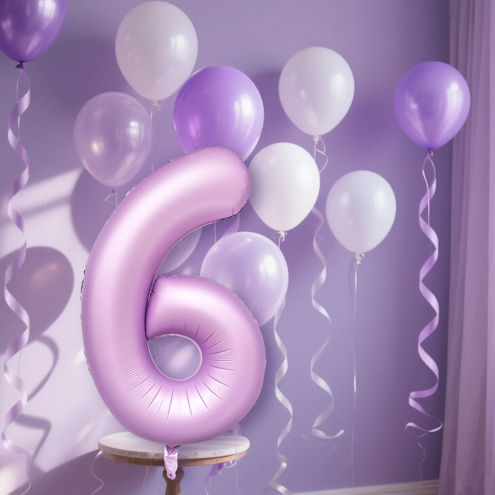 40 Zoll 0-9 Matte Lila Zahlenballons Helium-Folienballon für Geburtstagsfeier Bankett-Dekoration