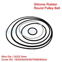 20 pz cinghia in gomma siliconica puleggia rotonda trasmissione di potenza pignoni cinture 1.5/2/2.5mm 19mm 30mm 40mm 45mm 50mm 70mm 80mm 90mm