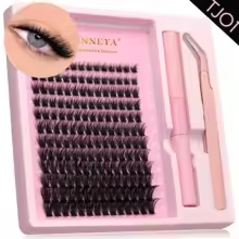 GROINNEYA Lash Clusters Kit With Waterproof Strong Hold DIY Lash Extension Kit Lash Bond And Seal And Eyelash Tweezers Makeup