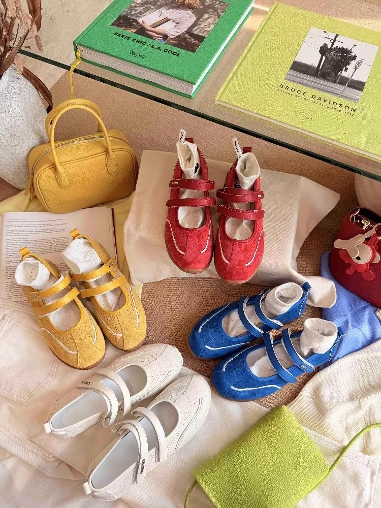 Versión en Cuero~ Zapatos Deportivos Retro Versátiles con Cierre de Veo para Mujer, Zapatos Mary Jane de Cuero Genuino de ...