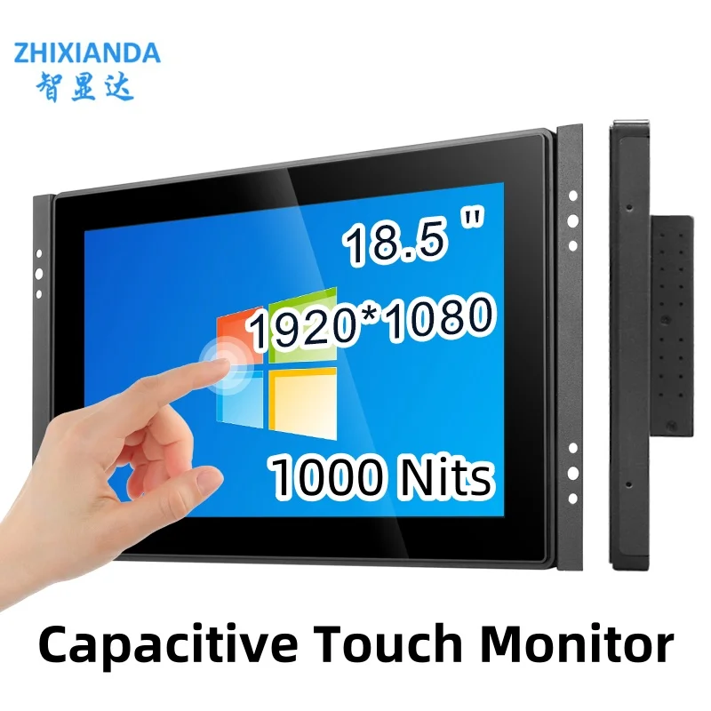 

Outdoor Use 18.5 Inch 1000 Nits Open Frame Monitor Waterproof Flat True Capacitive Touch Screen Display With VGA HDMI USB