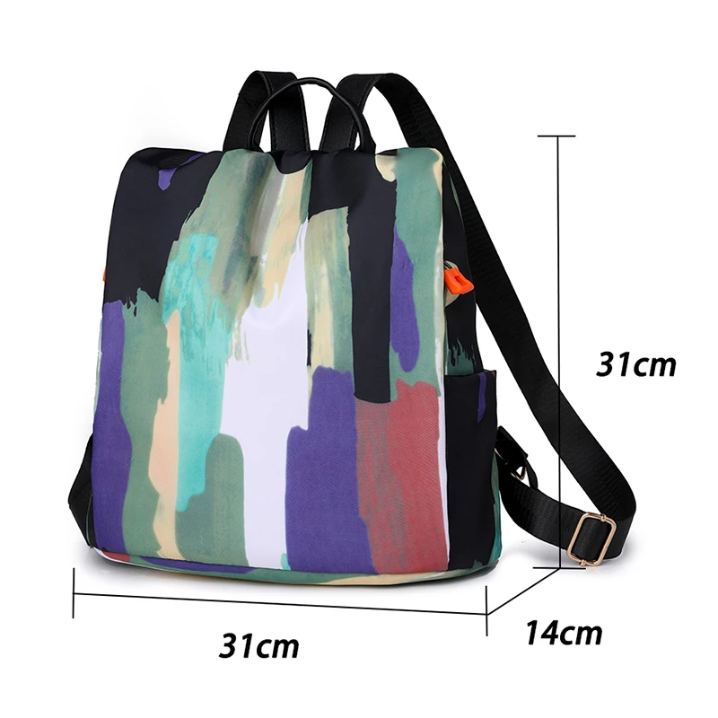 Fashion Multi-functional Backpack Women\'s Large-capacity Shoulder Bag Printed Oxford Cloth Women\'s Travel Backpack School Bag