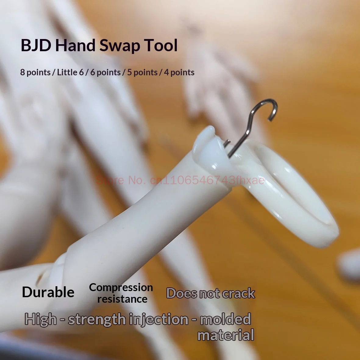 Universal BJD Doll Hand Changing Tool Pressure Protection Pad High Strength Plastic Fit for 1/4 1/6 1/8 Scale Doll Bodies Hands
