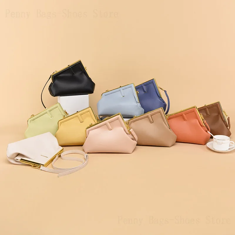 2025 New Metal Clip Trendy Shoulder Bag European And American Retro Simple Crossbody Underarm Bag For Women