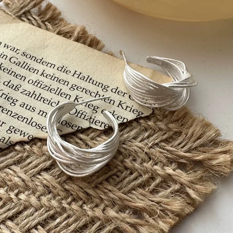 925 فضة خمر أقراط للنساء العصرية بسيطة Interware خطوط القرط مجوهرات منع الحساسية اكسسوارات الحفلات