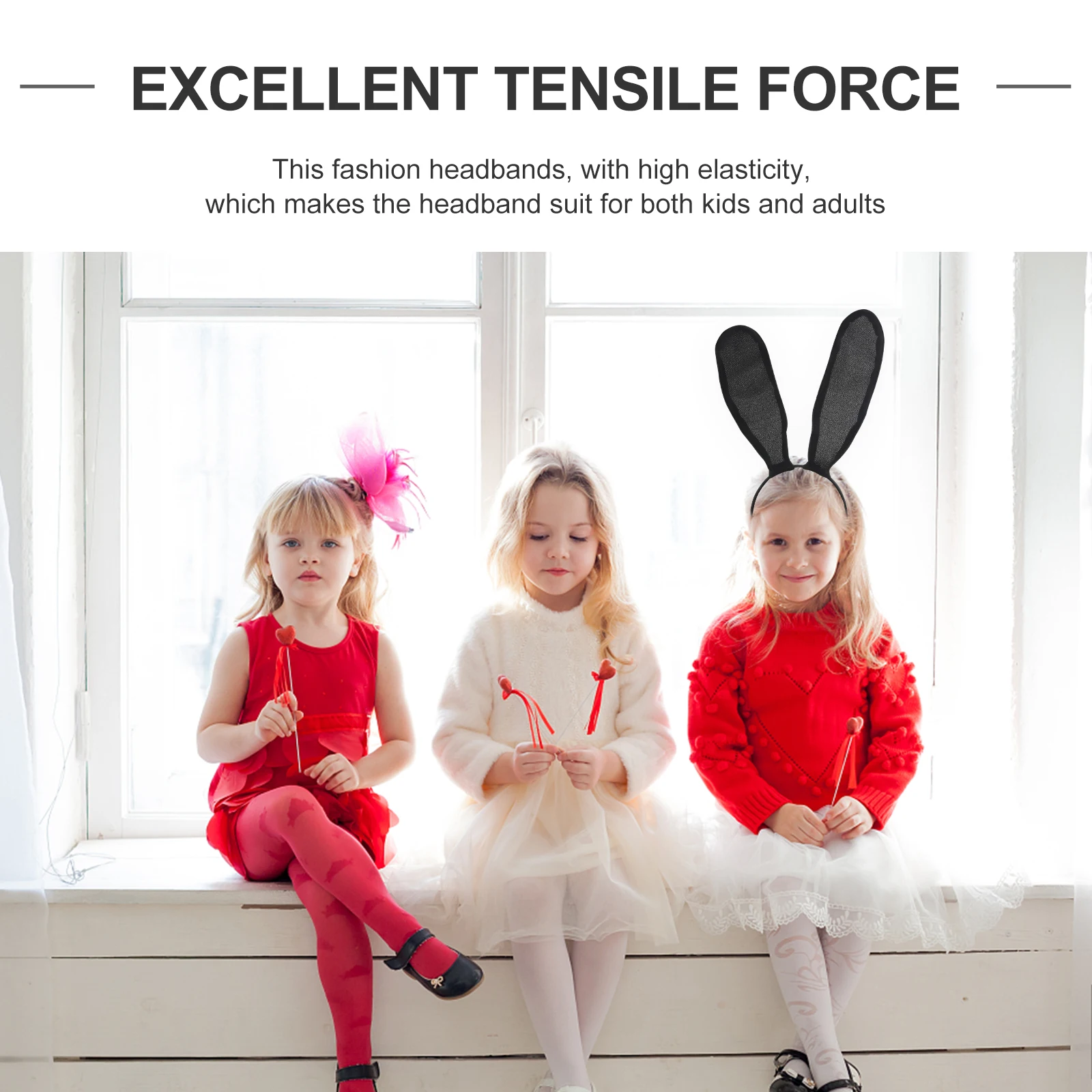 

Bunny Hair Band Ear Headband Bands Hairband Accessories Ears for Women Black Women's
