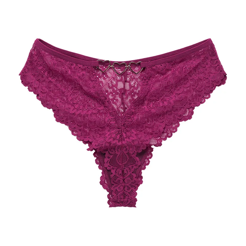 Meet\' r-Sexy Calcinha de cintura média de renda para mulheres, alta elasticidade, roupa íntima transparente, oca, tanga G string, lingerie para