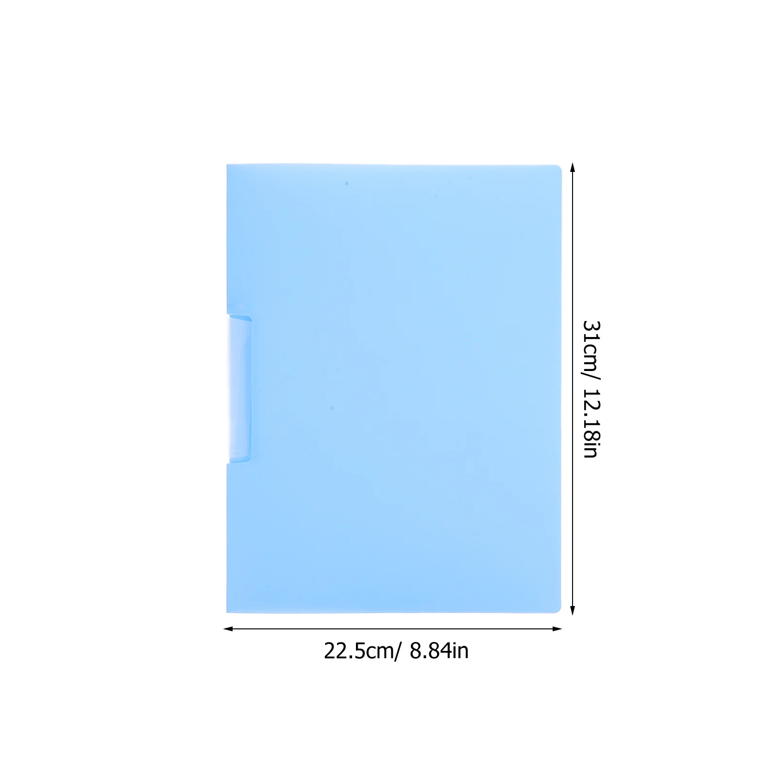 Carpeta de archivos giratoria A4, carpeta de proyectos de plástico con hebilla abierta lateral, organizador de documentos, botón a presión azul transparente, 5 uds.