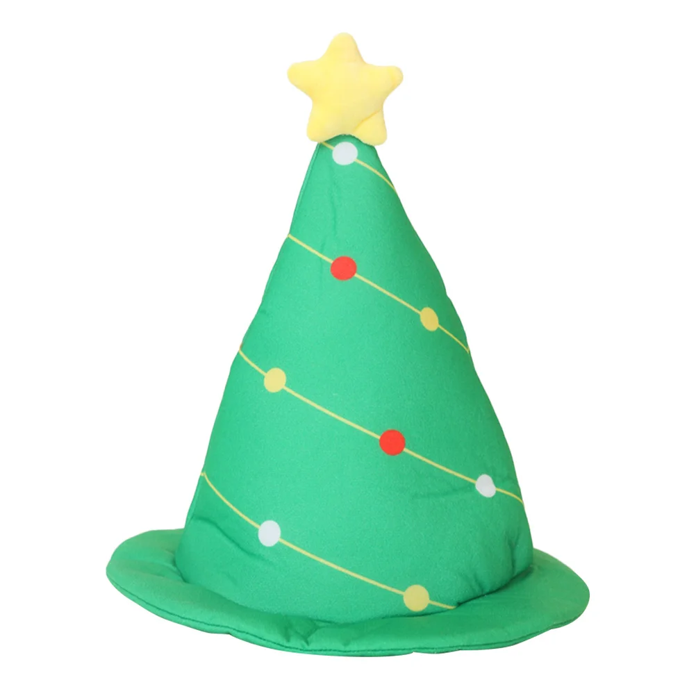

Christmas Tree Hat Soft Breathable Xmas Festival Cap Christmas Party Headgear Holiday Costume Accessory Xmas Tree Shaped Hat