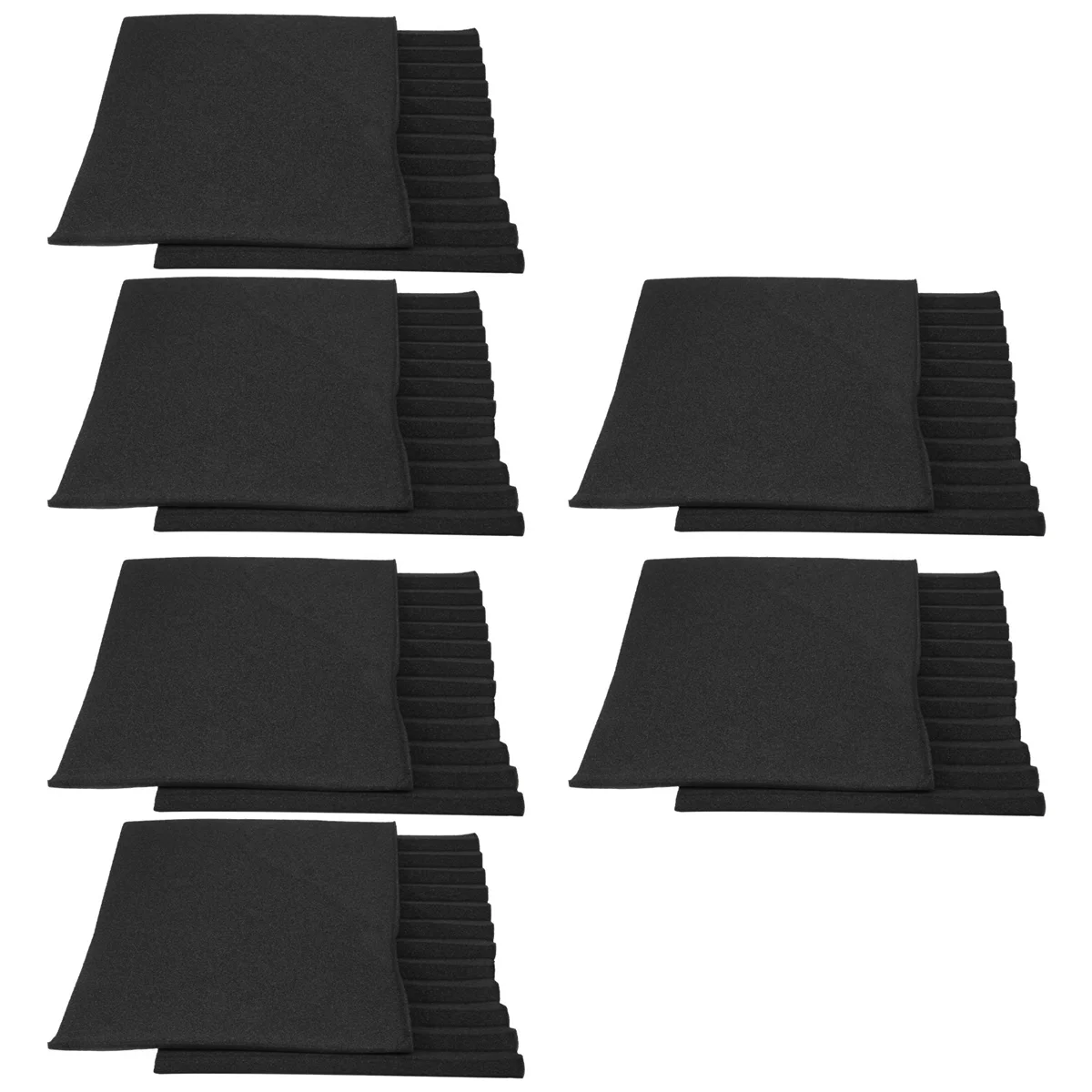 12 Pcs Black Acoustic Panels Soundproofing Foam Acoustic Tiles Studio Foam Sound Wedges 2.5 x 30 x 30cm