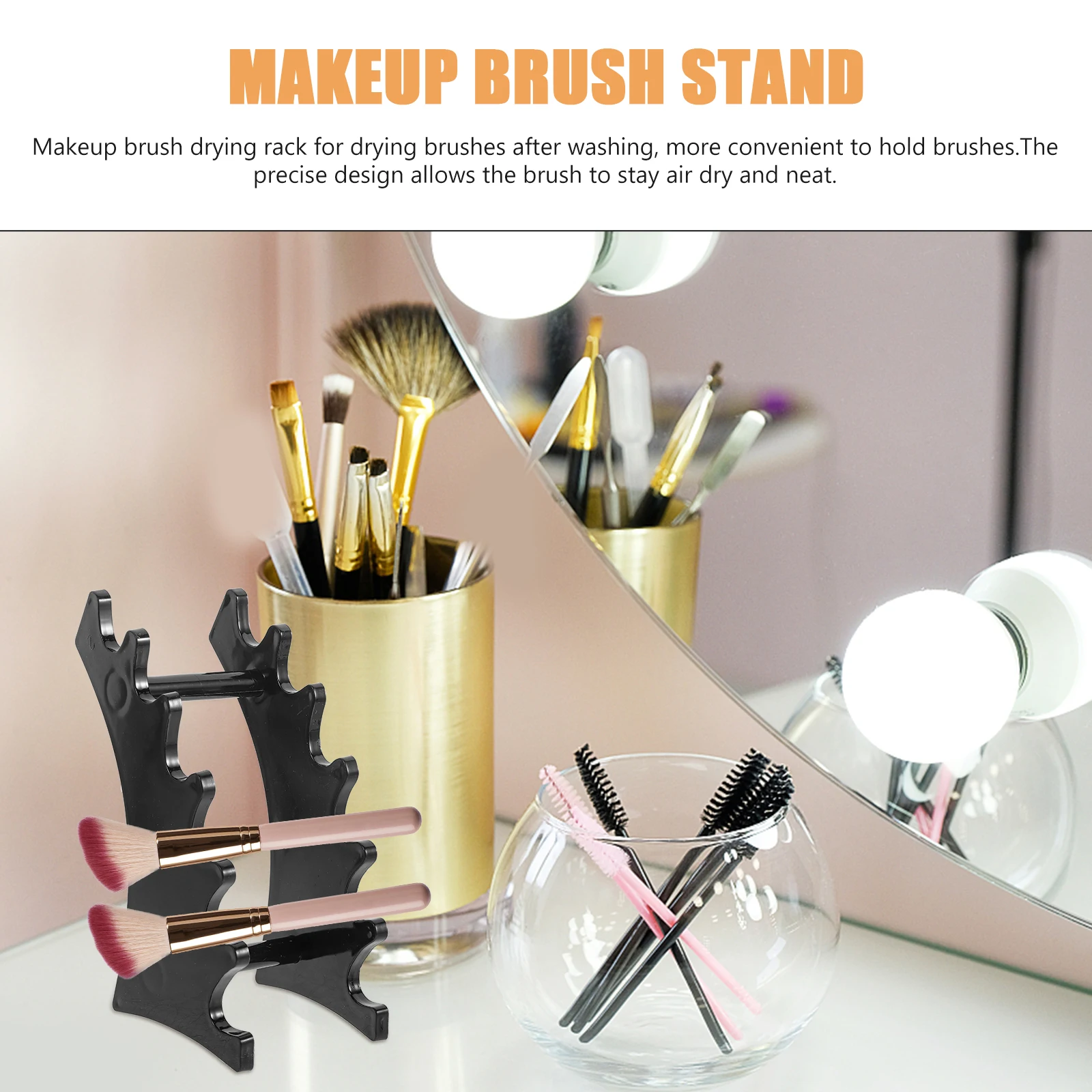 

Makeup Brush Drying Holder Premium Minimalist Design for Air Dry and Storage Brush Organizing Rack Display Stand