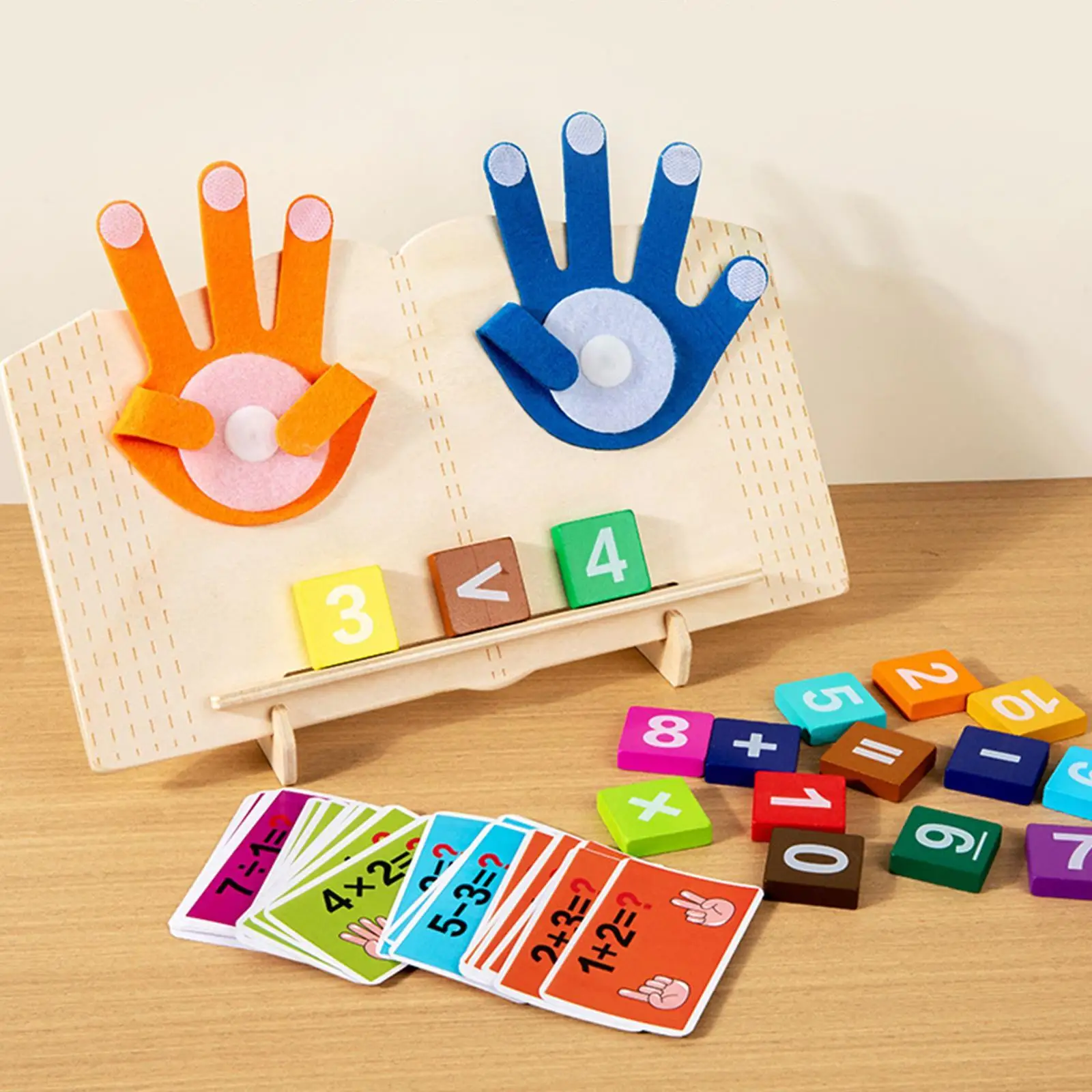 Math Game Felt Board, Finger Numbers Counting Toy, Number Counting Blocks Educational Toys for Kids 3 4 5 Year Old Boys Girls