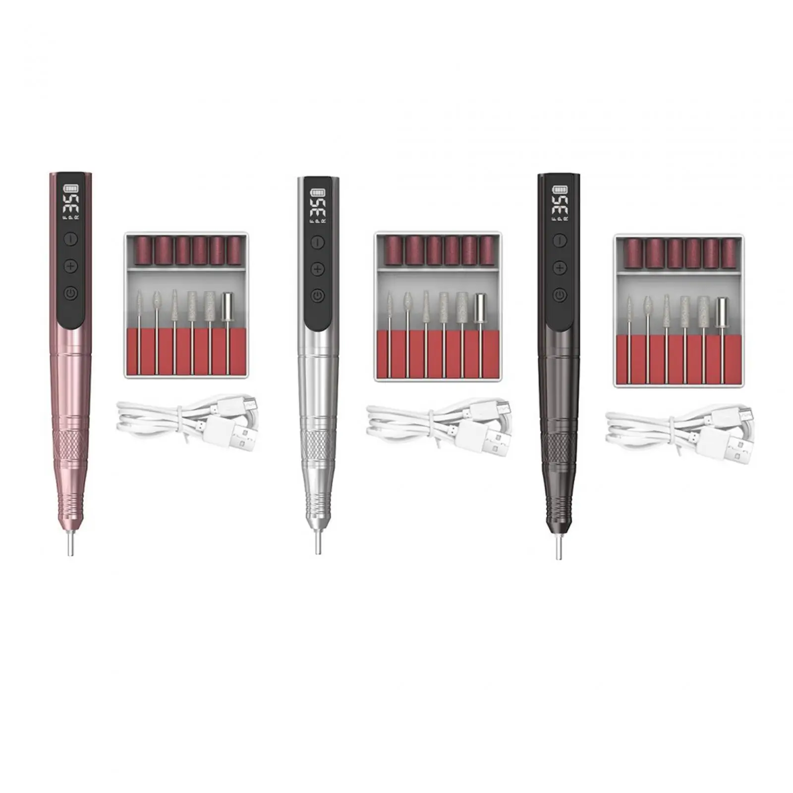 Electric Nail Drills Efiles Nail Drills Nail Grind Trims Removing Acrylic Nails Portable 35000RPM Grinding Fingernail Grinder