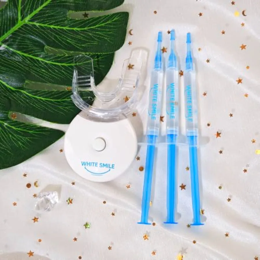 WHITE SMILE Комплект для отбеливания зубов Светодиодная система освещения с 35 перокидом карбамида 3 гелевых шприцами для быстрой 10-минутной обработки дома