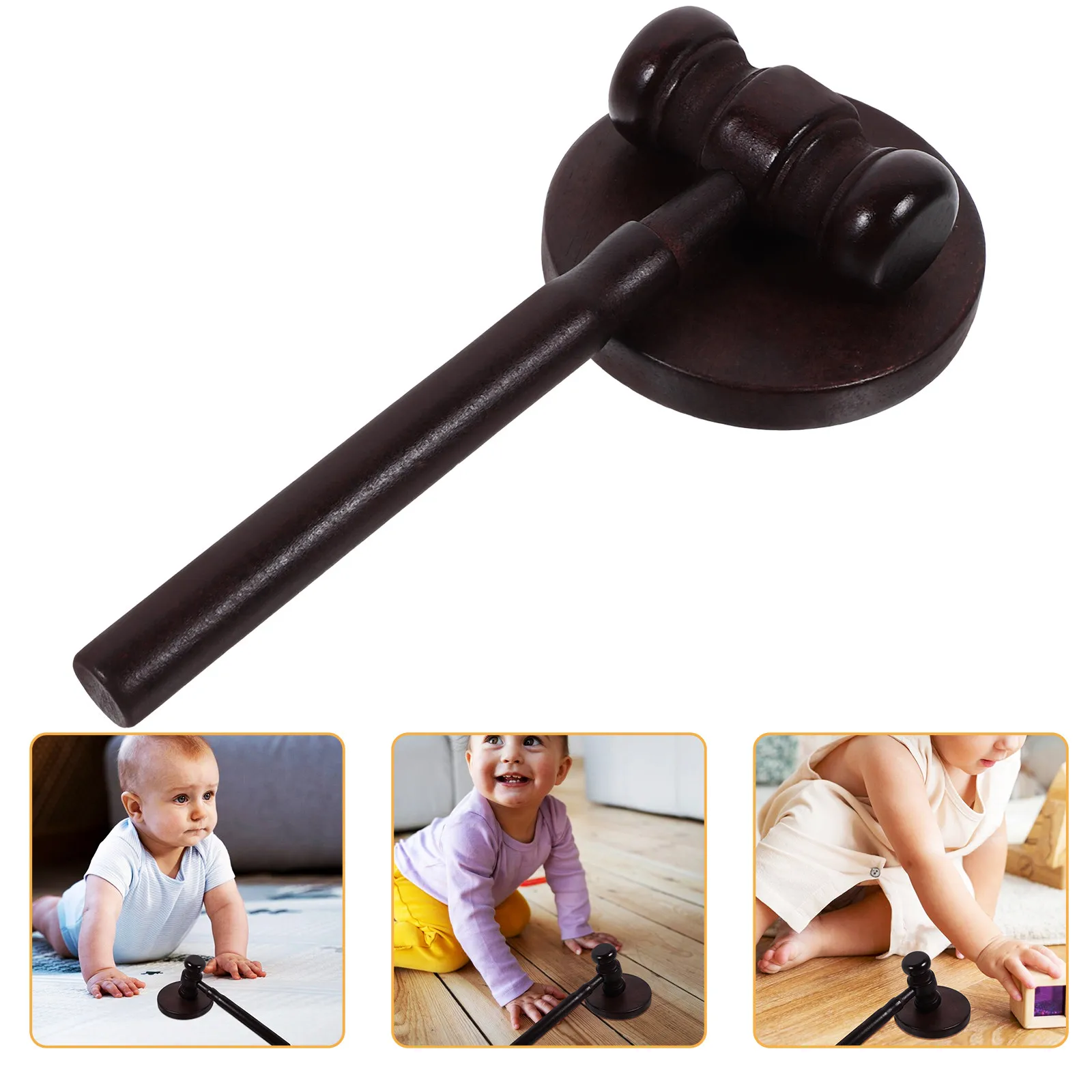 Wooden Judge Gavel Set for Kids – Solid Wood Mini Auction Hammer, Role Play & Classroom Activity Accessory