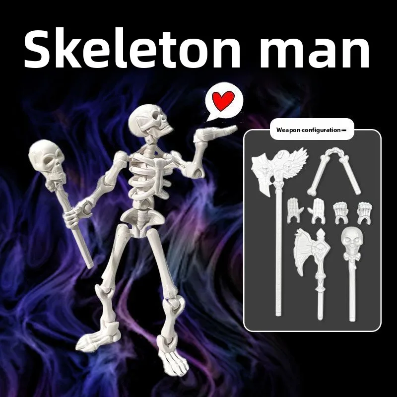 

DIY Craft Halloween Party Haunted House Decor DIY Skeleton Figurines Plastic Posable Mini Skeletons with Movable Joints