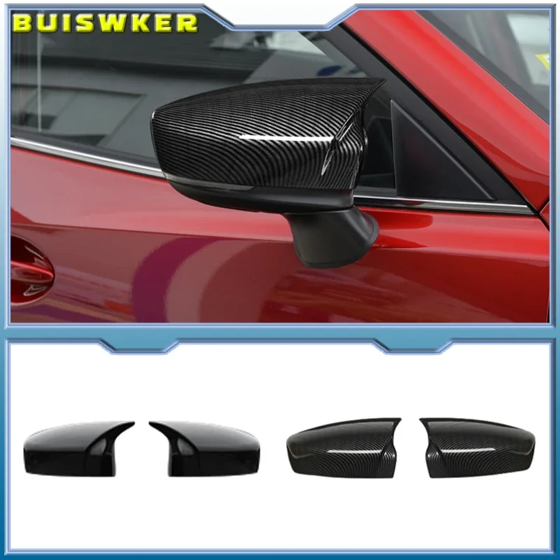 

ABS Carbon fibre For Mazda 3 Axela 2014 2015 2016 2017 2018 Accessories Car rearview mirror cover frame Cover Trim Car Styling