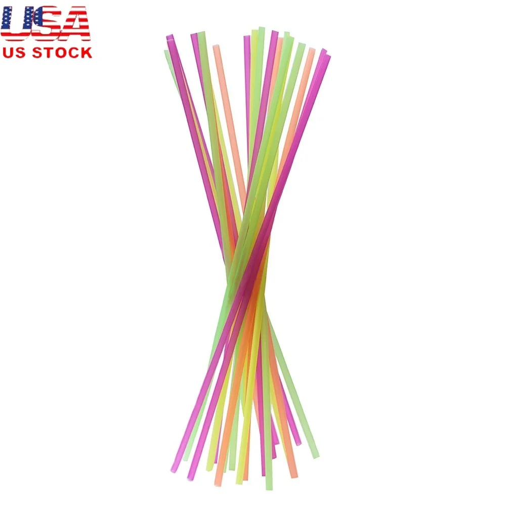 

20 Inch Extra Long Neon Straws Pack of 300 Bright Colorful Plastic Straws Ideal Large Drinks Fish Bowls Parties Events