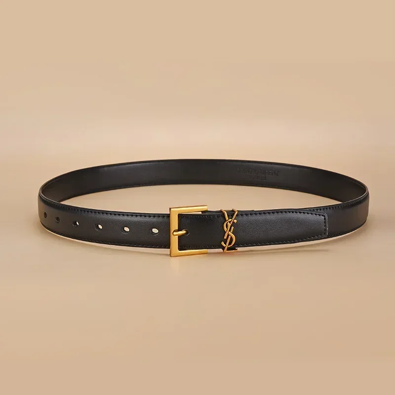 2025 New Light Luxury Simple Women Slim Decorative Solid Leather Belt with Pin Buckle Fashion Ladies Waistband Ideal for Pants