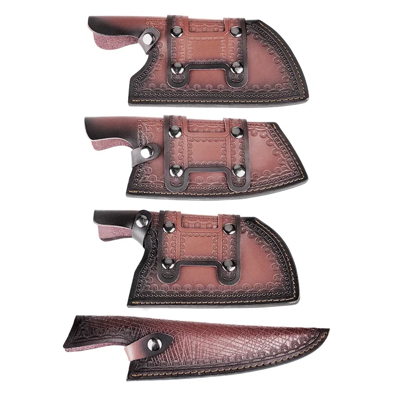 Luxury Kitchen Knife Genuine Leather Sheath Portable Knives Scabbard Knife Protect Cowhide Cover Kitchen Accessory