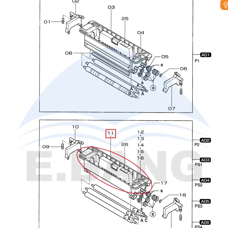 ملحقات ماكينة توسيع الألوان Frontier Fuji 350/370 FUJI350 ملحقات علبة الجسر رقم. 2-6 363F4244 #2