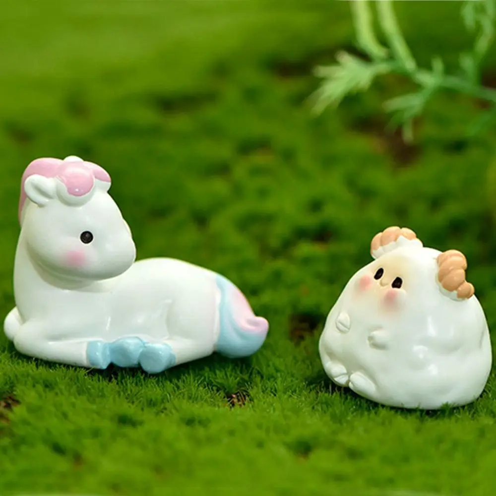 1PC Mini Zodiac Mouse Rabbit Tiger Dragon Animal Landscape Decoration Gardening Resin Ornaments Crafts Home Decor Birthday Gift