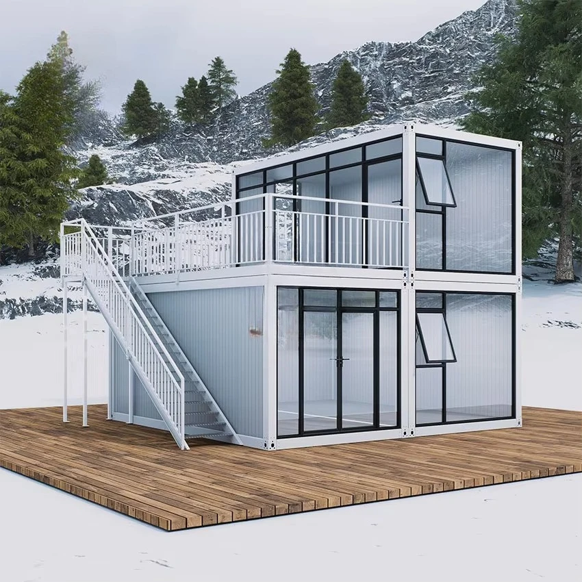 Поставщик Недорогой модульный блок Домашняя раковина Дешевые сборные контейнерные домики Двухэтажный 2-этажный сборный модульный дом для Европы