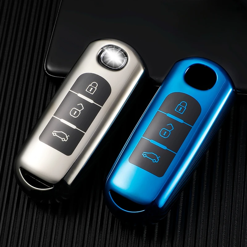 2/3 Buttons TPU Shell Fob for Mazda CX-5 CX5 CX-3 CX7 CX8 CX-9 MX-5 2 3 6 Atenza Axela Demio Keychain Car Remote Key Case Cover