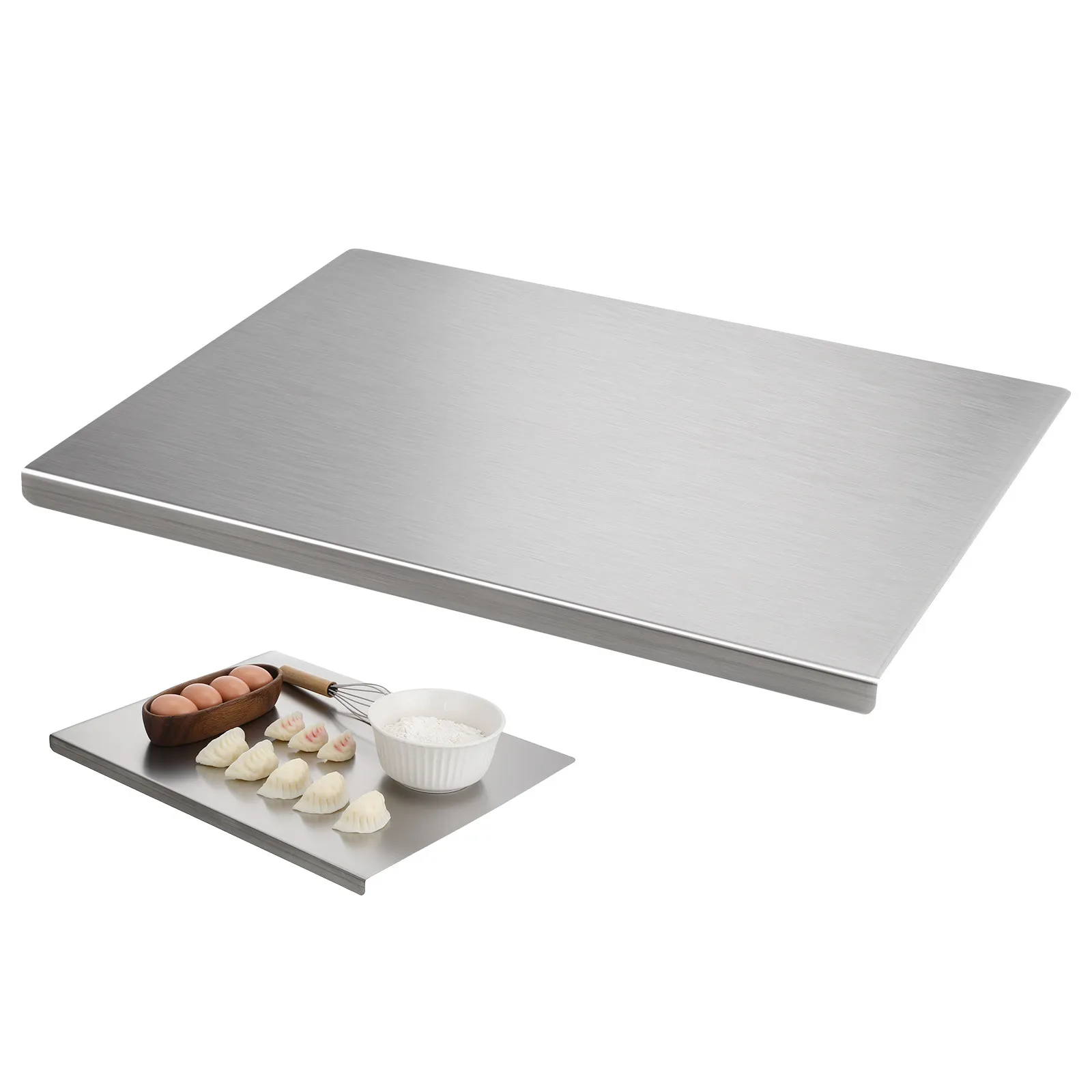 70CM Stainless Steel Chopping Board Kitchen Worktop Edge Counter Protector Choppi̇ng Pastry Square Plate Chopping Cutting Board