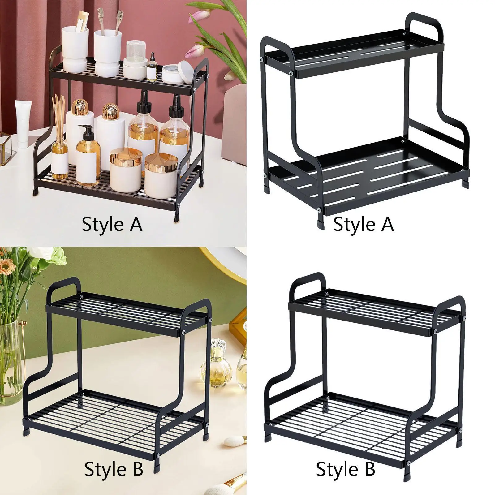 Countertop Organizer for Bathroom, Perfume Organizer, Spice Rack, 2 Tier Cosmetic Organizer, Vanity Tray, Cosmetic