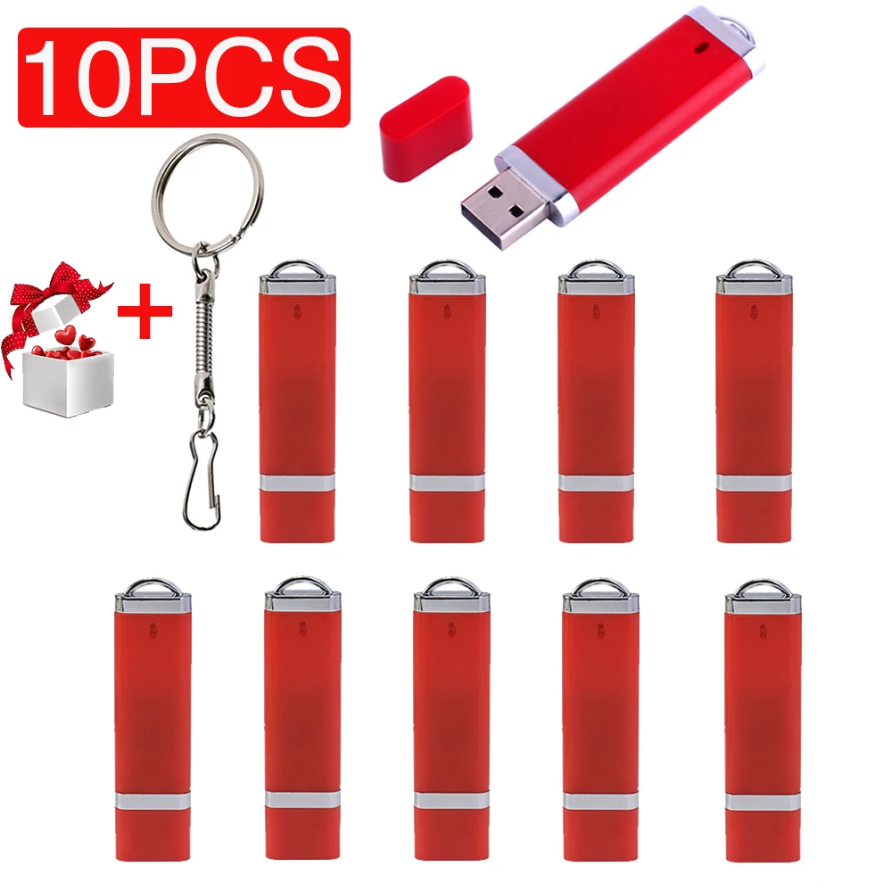 

10PCS/LOT Plastic Lighter Appearance USB 2.0 Flash Drive Free Keychain Blue Creative Pen Drive 64GB Memory Stick Business Gift