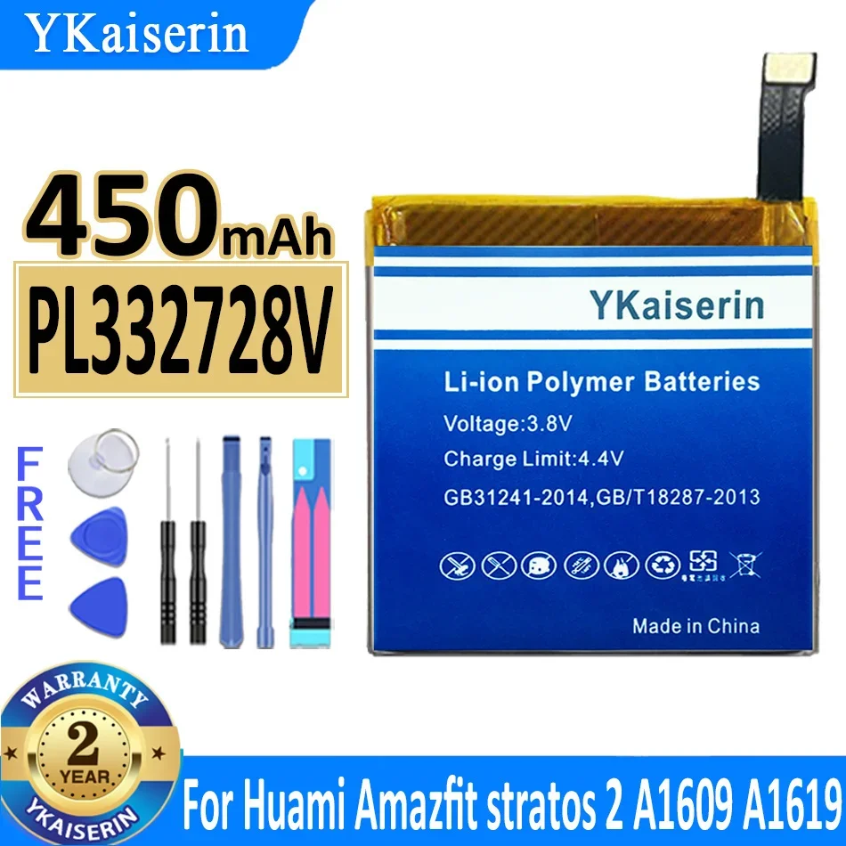 YKaiserin Pl332728v Battery for Huami Amazfit Stratos 2 3 Stratos2 Stratos3 A1609 A1619 A1928 Watch A1602 A1612 Batteries